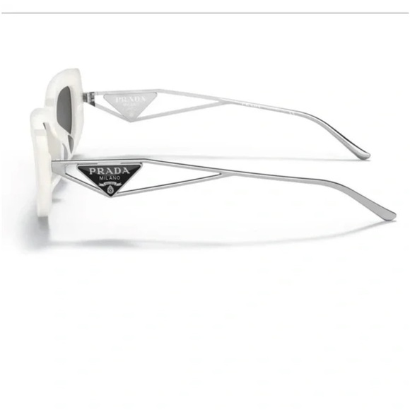Prada Accessories - Prada Silver and White Designer Sunglasses